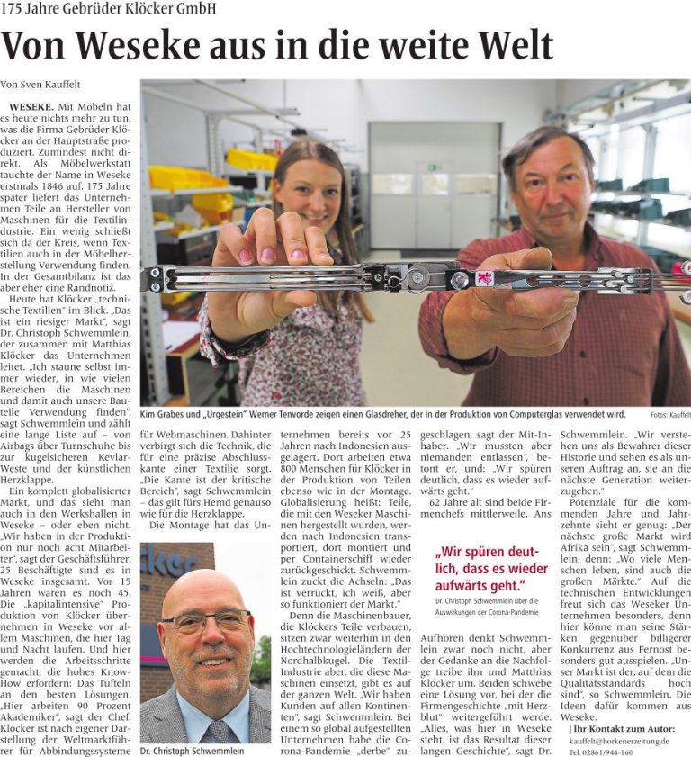 Presseberichte in der Borkener Zeitung Gebrüder Klöcker GmbH